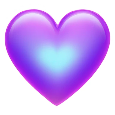 Neon glass blue mauve heart  sticker