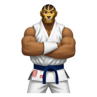 Tiger japan jiu jitsu with his arms crossed sticker