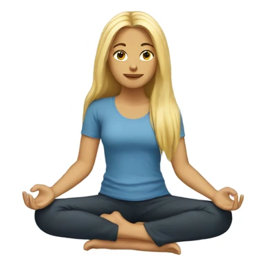 Blonde girl longhair meditation  sticker