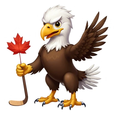 USA eagle hockey eating a Canadian maple leaf  sticker