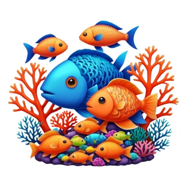 A colorful coral piece surrounded by tiny fish.


























































 sticker