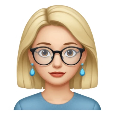 Signora con occhiali e orecchini celesti sticker