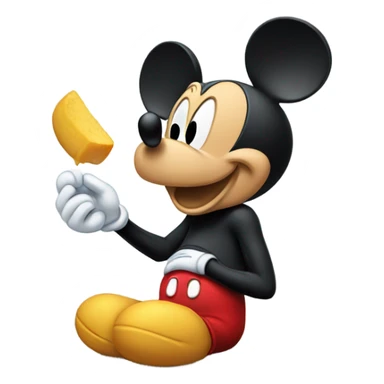 Mickey Mouse eating something sour sticker