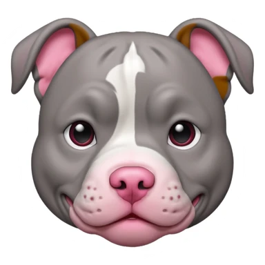 gray pitbull with pink nose  sticker