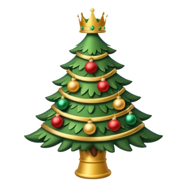 Christmas tree with a crown sticker