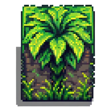 maximum blocky ultra-abstract pixel art Minecraft grass block emoji with only 2-4 large square pixels sticker