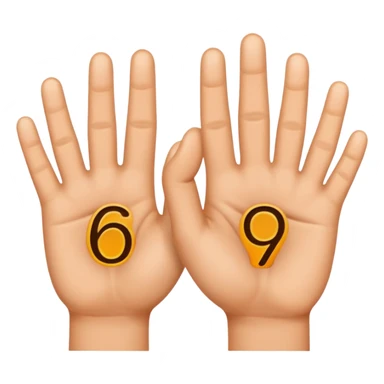Unas manos con los numeros 6 7 sticker