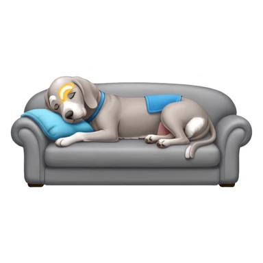 Gray Weimaraner sleeping on couch  sticker