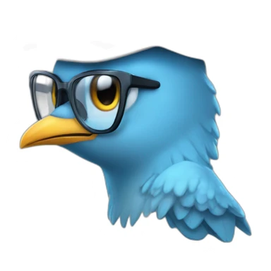 Crazy funny Cyberpunk Articuno head with beautiful smile wearing glasses and hat sticker