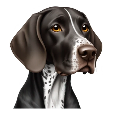 German shorthaired pointer black and white sticker