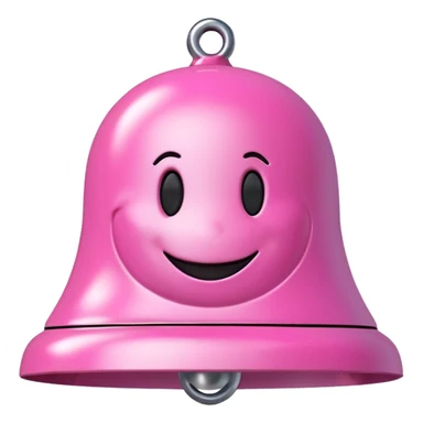 pink call bell with smiley face on it sticker