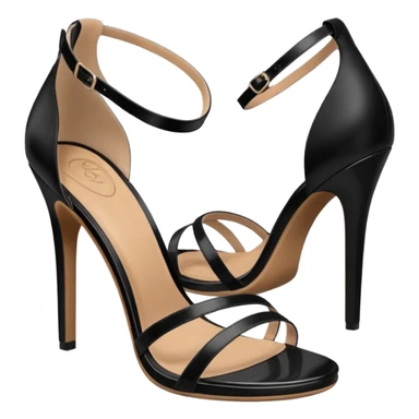 open toe black high heels open sandals sticker