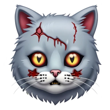 kitty zombie with stitched wounds sticker