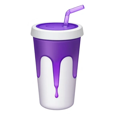 ios styrofoam cup.  purple liquid inside (no straw) (no face) sticker