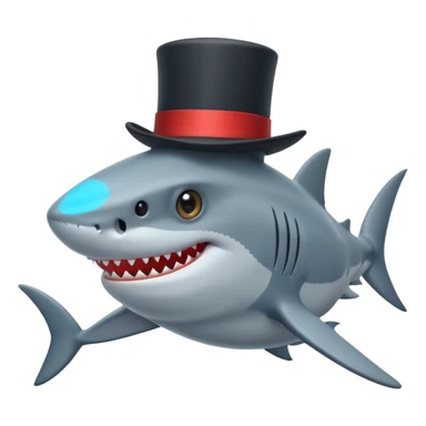 Shark with a top hat sticker