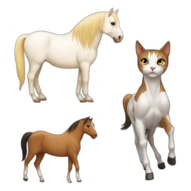 cat and horse sticker