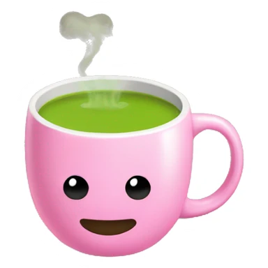 Hot Matcha in a pink mug sticker