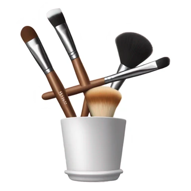Realistic makeup brush in a cup holder sticker