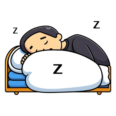 sleeping man with ZZZ symbols sticker