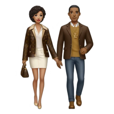 Louis Vuitton latin Couple sticker