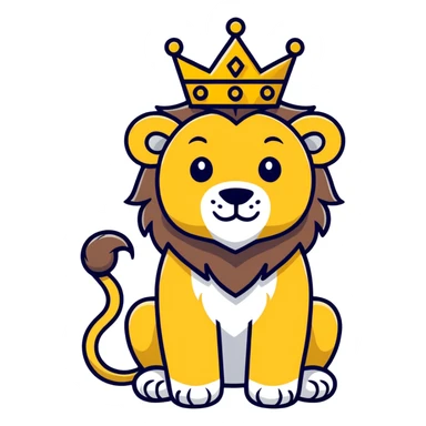 Lion with crown sticker