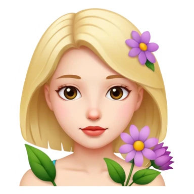 Girl with flowers  sticker