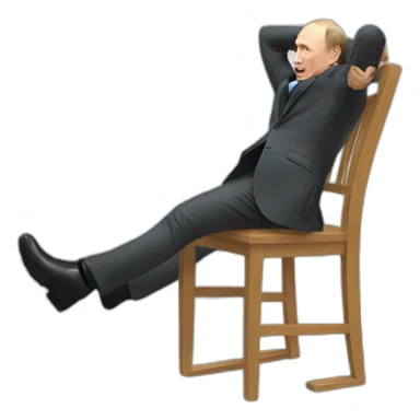 Putin falling off chair sticker