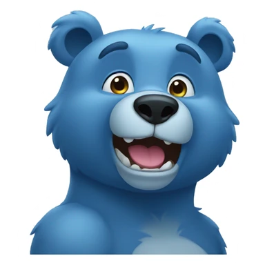 Blue bear making an amazing face  sticker