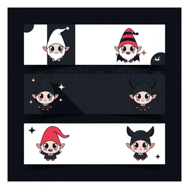 goth banner, cute, expressive, minimal, variation 3 sticker