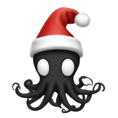 black tentacles santa hat sticker