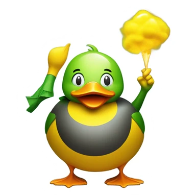 kurzgesagt duck throwing a nuke sticker