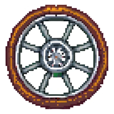 pixel art car wheel, small size, clear tire tread sticker