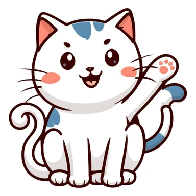 cat pointing and laughing sticker
