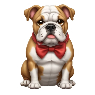Bulldog with bow  sticker