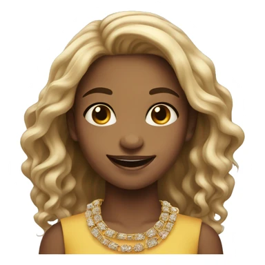 smiling girl with jewelry sticker