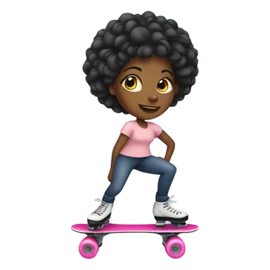 Black Woman rollerskating  sticker
