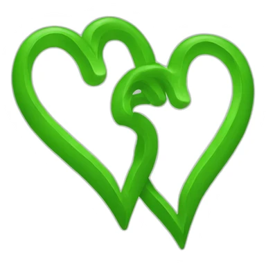 Two-Green-heart sticker