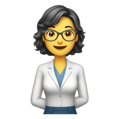 Teacher woman happy with glass sticker