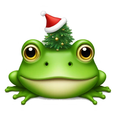 A frog with Christmas tree  sticker