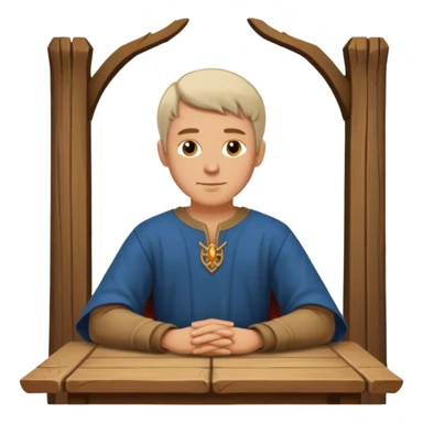 medieval white man seated by a table sticker