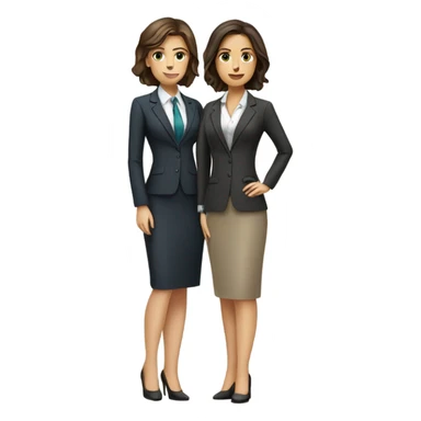 businesswomantwo caucasian brunette girls sticker