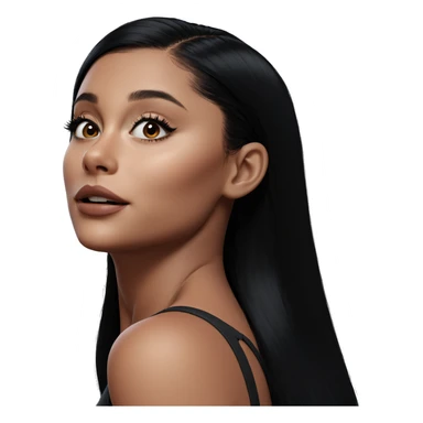 realistic portrait of black-haired girl sticker