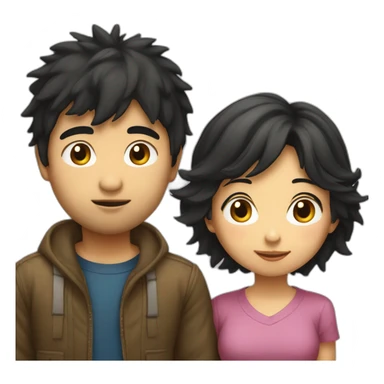 scruffy-boy-and-asian-gilr-kissing sticker