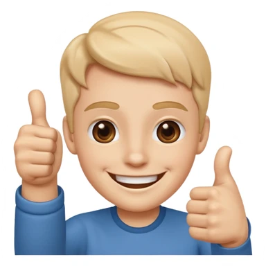 smiling face with hands giving a thumbs up sticker