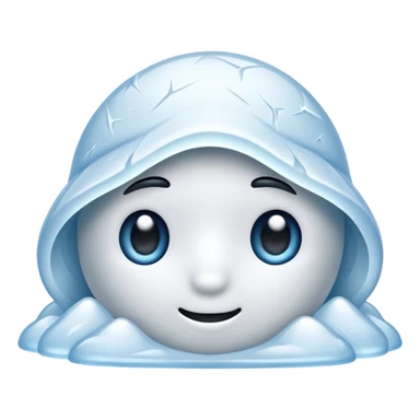 Frost creeping over the surface, half-covered sticker