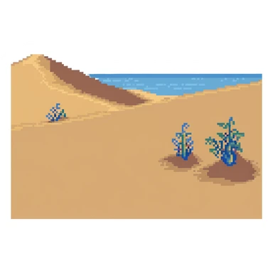 bright golden sand dunes with blue sky sticker