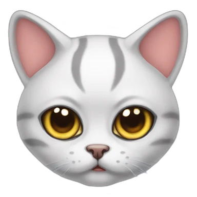 a cute big eyed cat mixed with a demon sticker