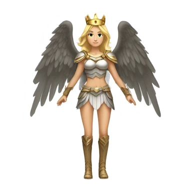 Blond Valkyrie full body with crown with wings sticker