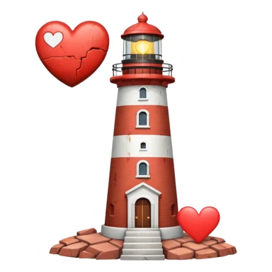Lighthouse with heart sticker