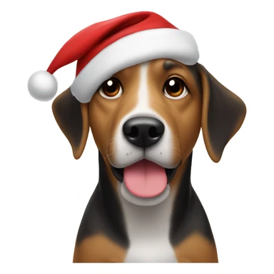 Dog with santa s hat sticker